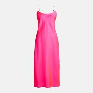 J. Crew Vibrant Pink Midi Dress